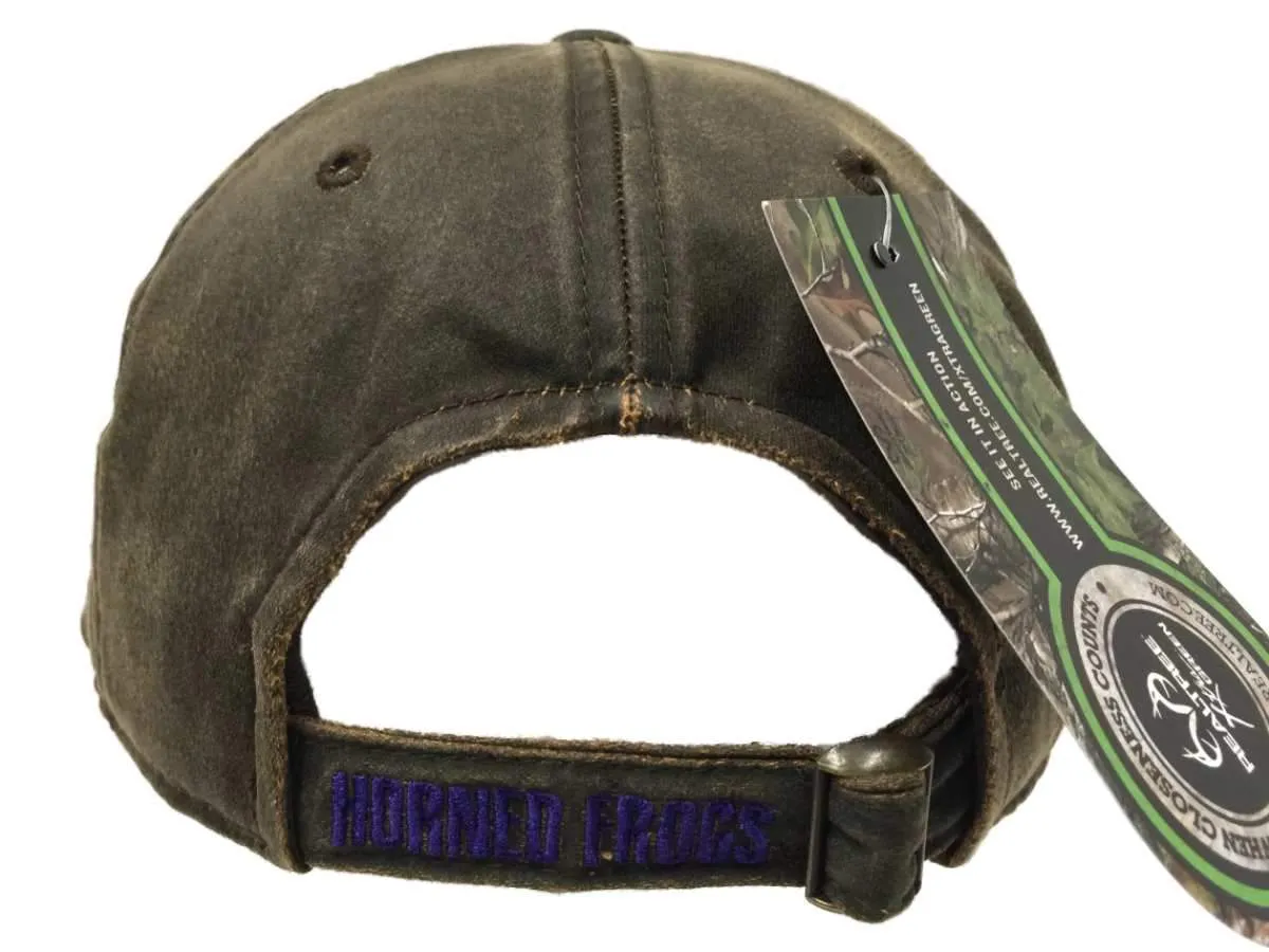 TCU Horned Frogs TOW Brown Realtree Camo Driftwood Adjustable Slouch Hat Cap
