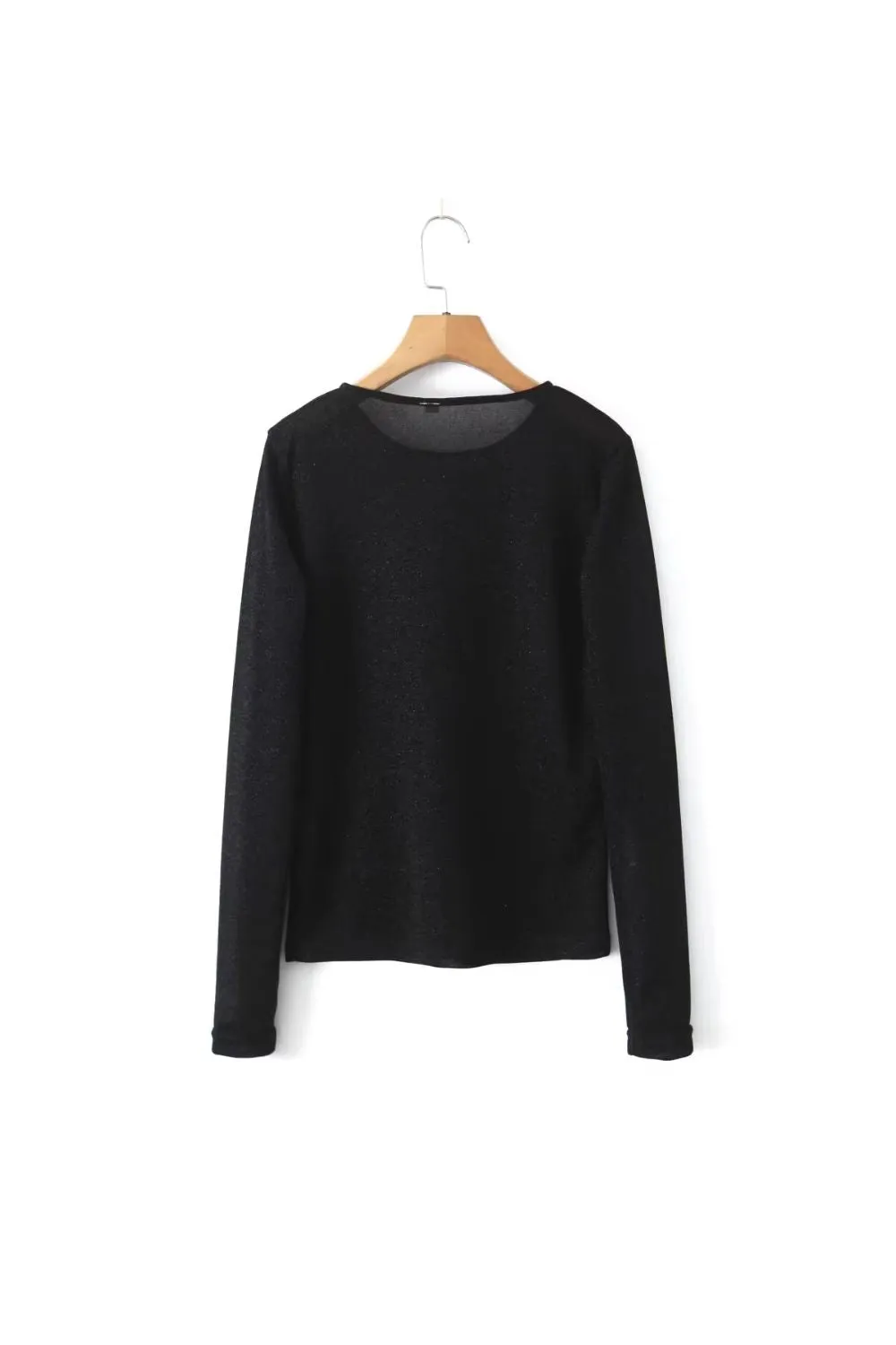 'Theo' Round Neck Long Sleeve Short Leather Jacket