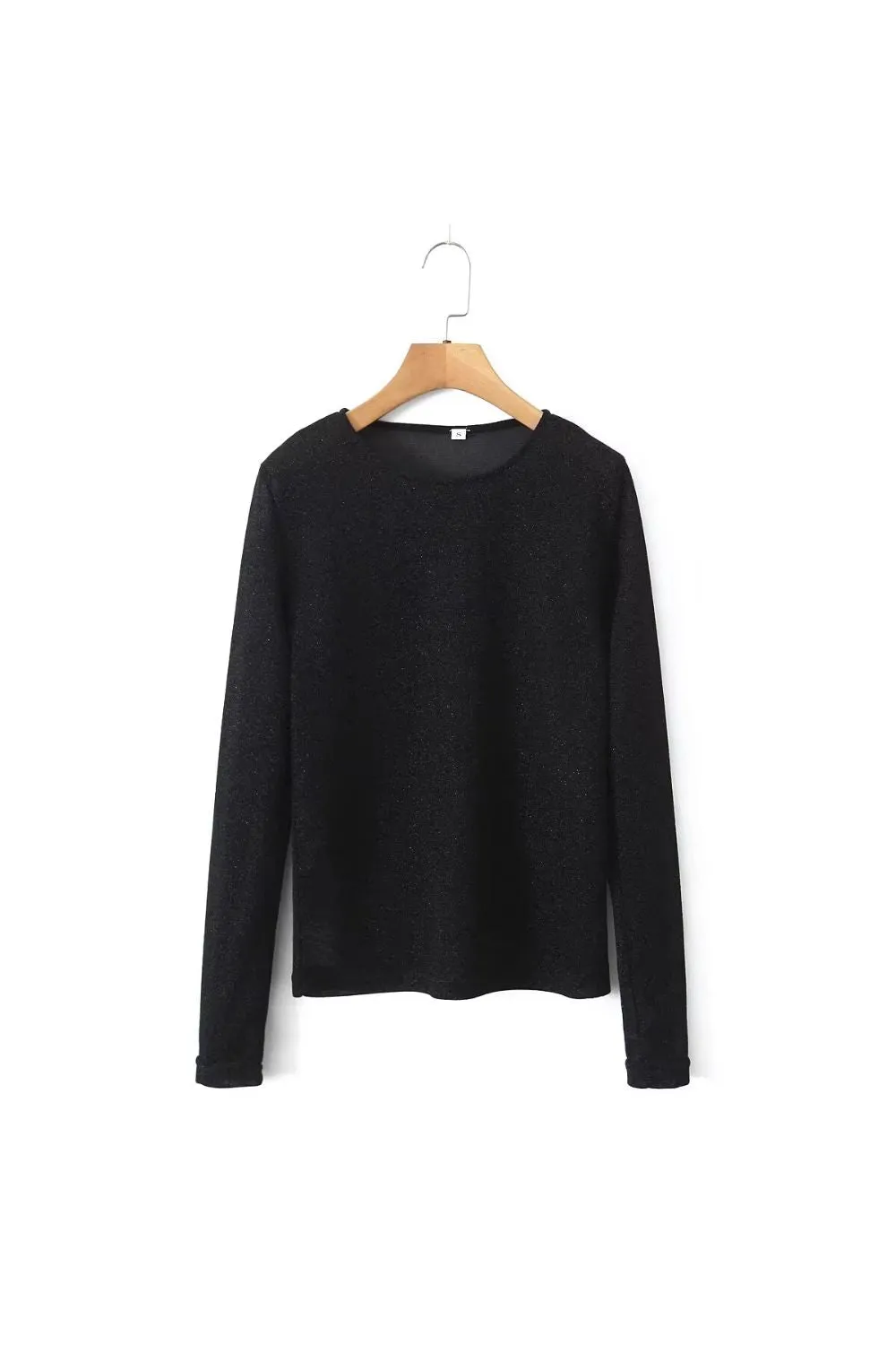 'Theo' Round Neck Long Sleeve Short Leather Jacket