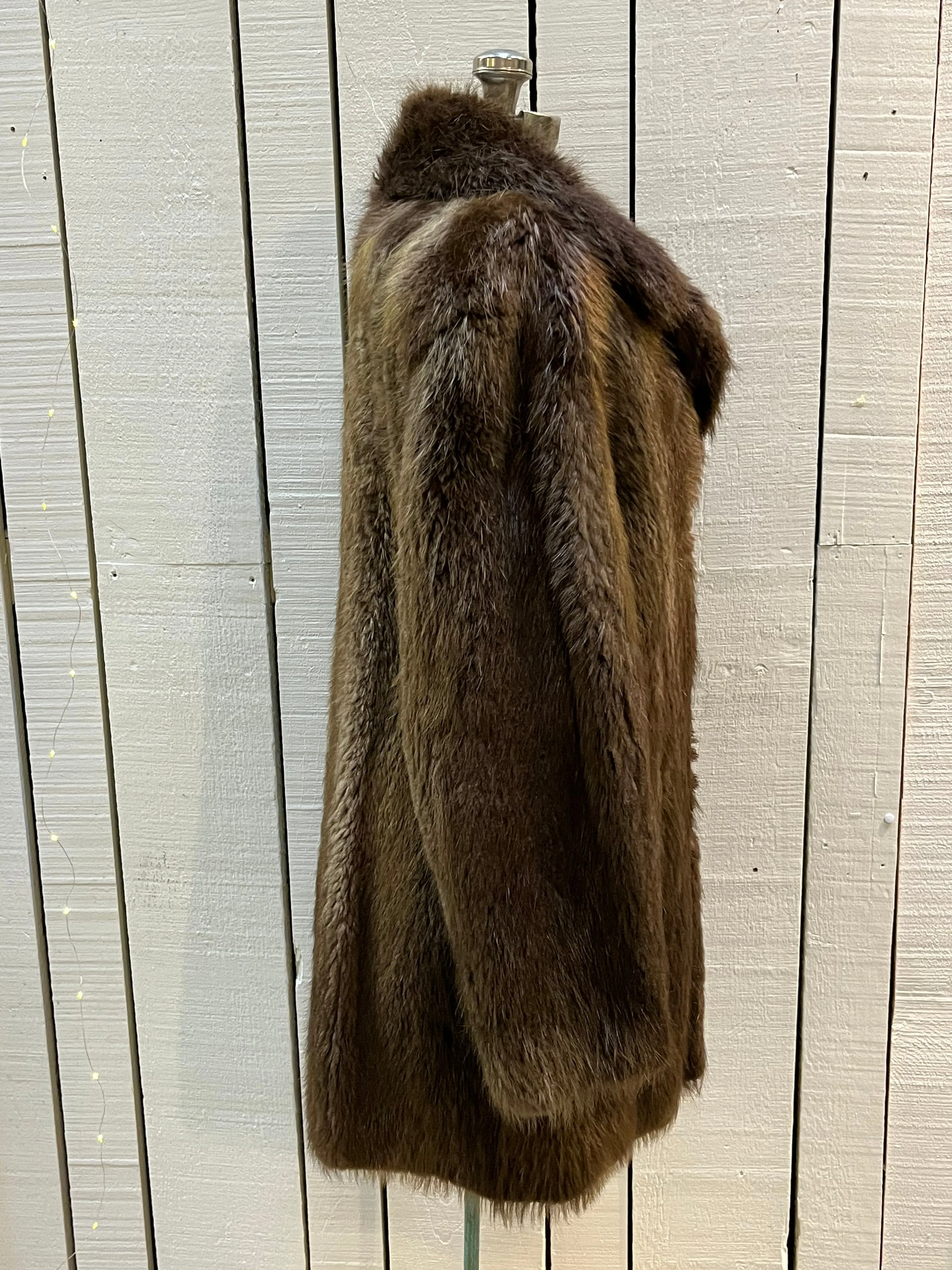 Vintage Beaver Felt Fur Coat, Chest 44”