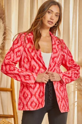 Woven Corduroy Aztec Blazer